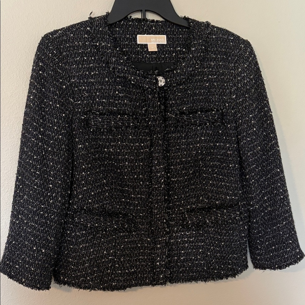 Michael Kors Black and White Tweed Blazer - Picture 1 of 14
